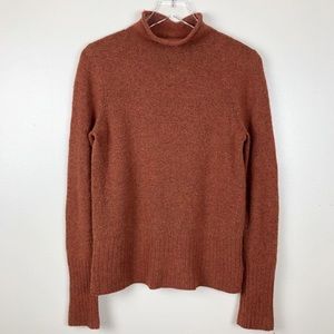 Madewell Inland Mock Neck Turtleneck Wool Sweater Jumper Rust